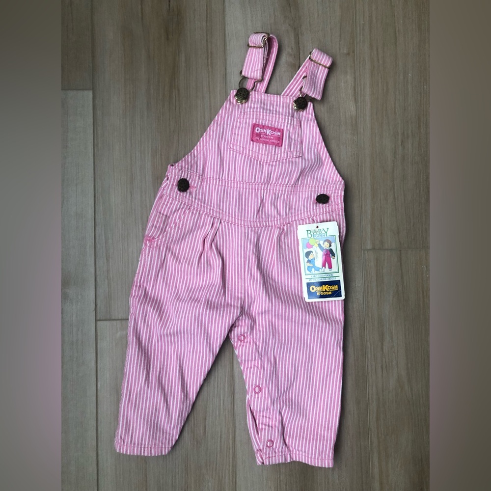 Vintage OshKosh B’gosh Pink Striped Overalls
